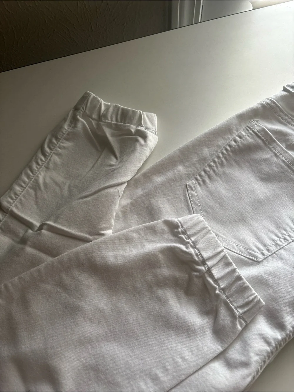 White Elastic Waist Casual Jeans for Women’s